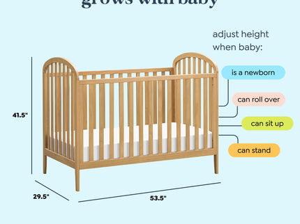 M23901HY,DaVinci,Beau 3-in-1 Convertible Crib in Honey