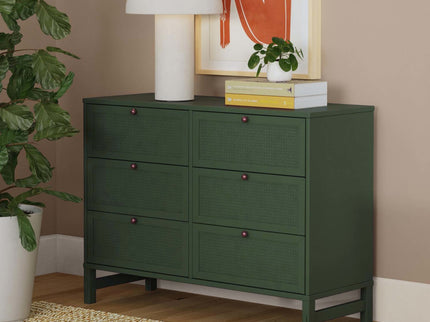 M24926FRGR,DaVinci,Margot 6-Drawer Dresser in Forest Green