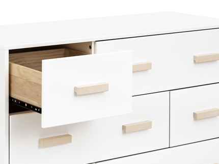 M5826WNX,Babyletto,Scoot 6-Drawer Dresser in White/Washed Natural