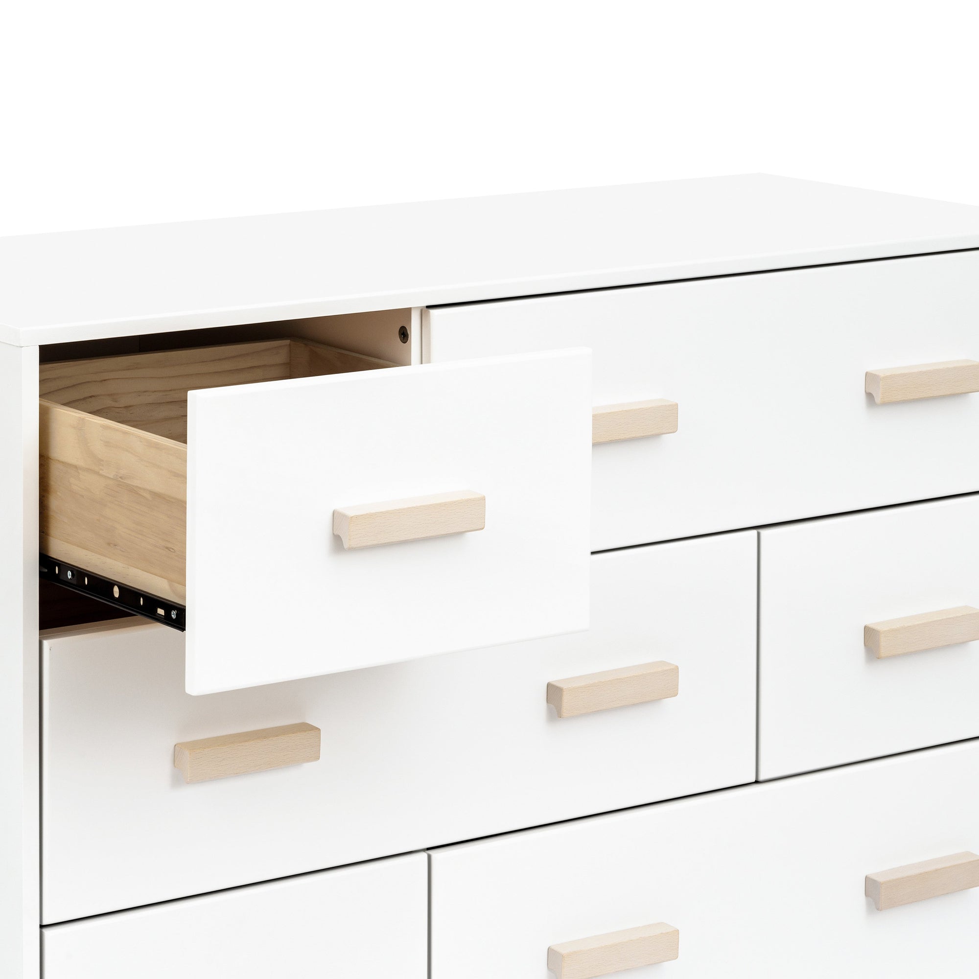M5826WNX,Babyletto,Scoot 6-Drawer Dresser in White/Washed Natural