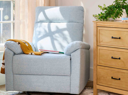 M24388HBL,DaVinci,Suzy Electronic Swivel Recliner in Heathered Blue