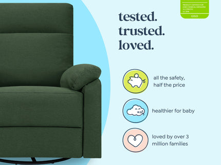 M24388PNG,DaVinci,Suzy Electronic Swivel Recliner in Pine Green