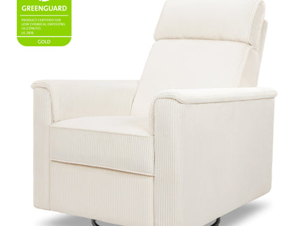 B17183YC,Monogram by Namesake,Willa Deluxe Power Glider Recliner w/Heat&Massage in Ivory Corduroy