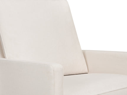 M20984PCMEWLB,Babyletto,Cali Pillowback Chair and a Half Glider in Performance Cream Eco-Weave w/ Light Wood Base