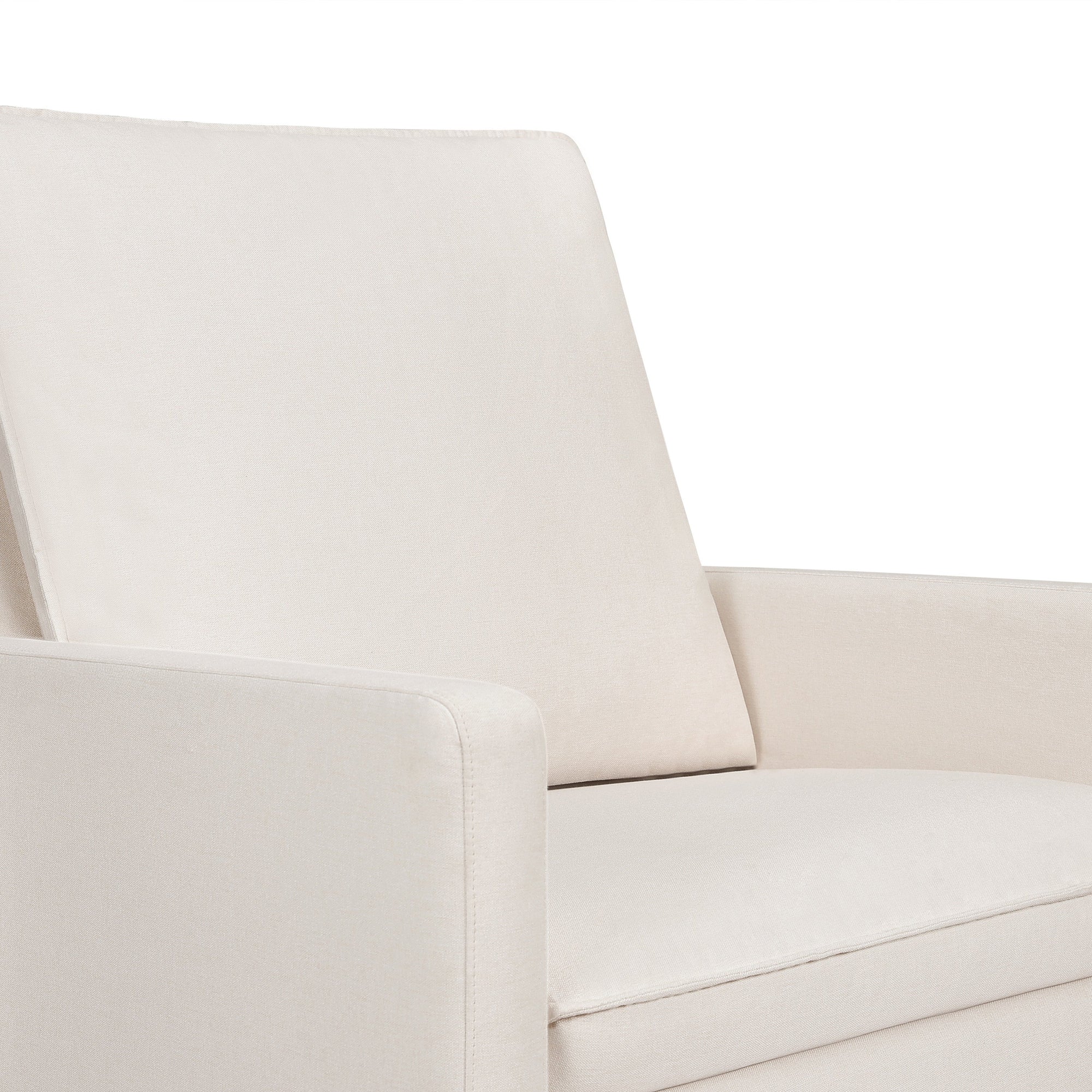 M20984PCMEWLB,Babyletto,Cali Pillowback Chair and a Half Glider in Performance Cream Eco-Weave w/ Light Wood Base