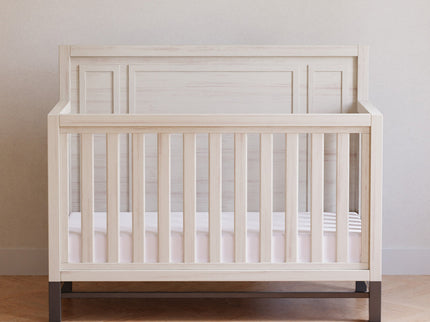 B25801WDF,Monogram by Namesake,Newbern 4-in-1 Convertible Crib in White Driftwood