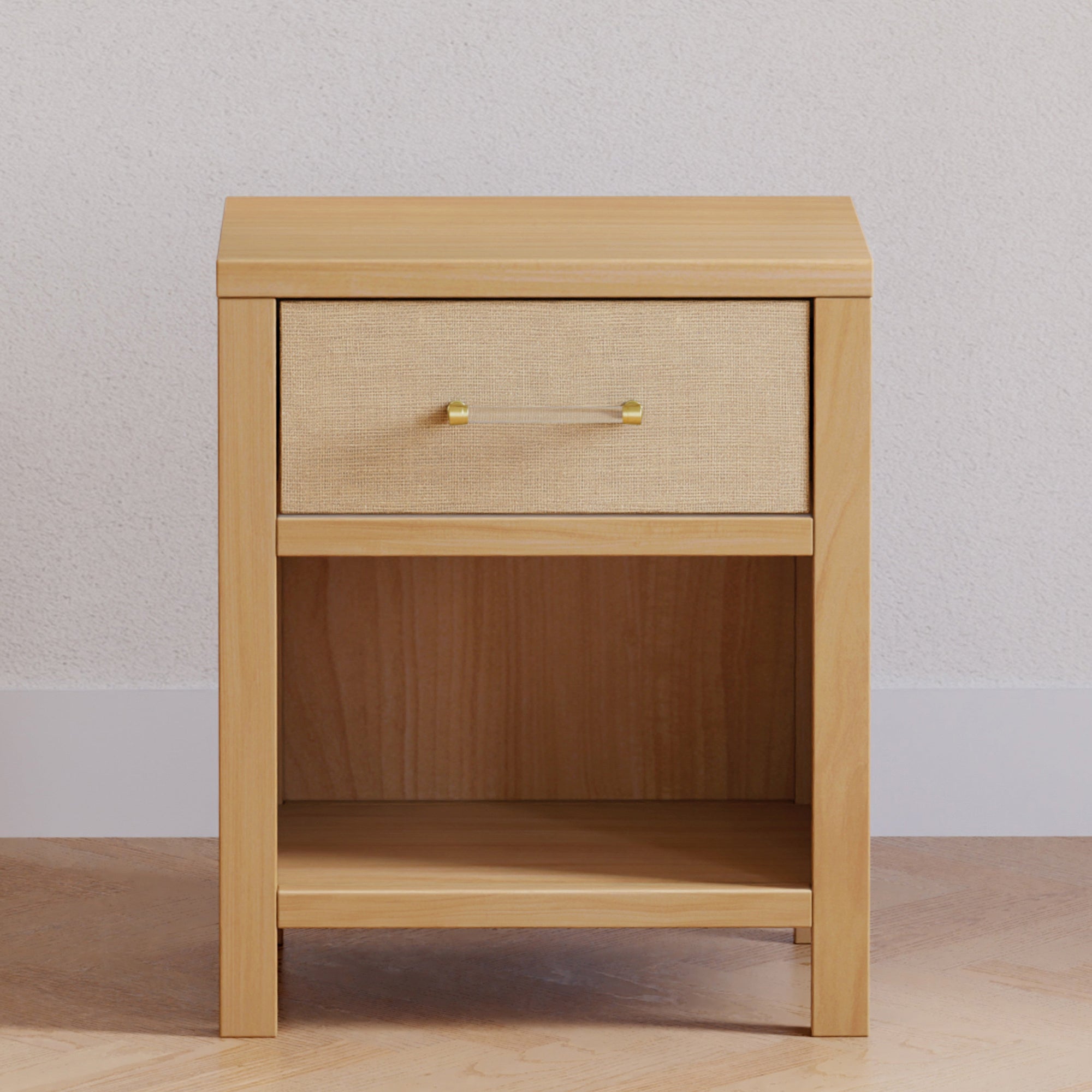 M24860HYPSEW,Namesake,Eloise Nightstand  Assembled in Honey & Performance Sand Eco-Weave