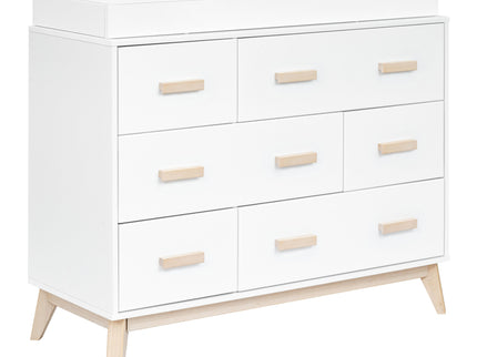 M5826WNX,Babyletto,Scoot 6-Drawer Dresser in White/Washed Natural