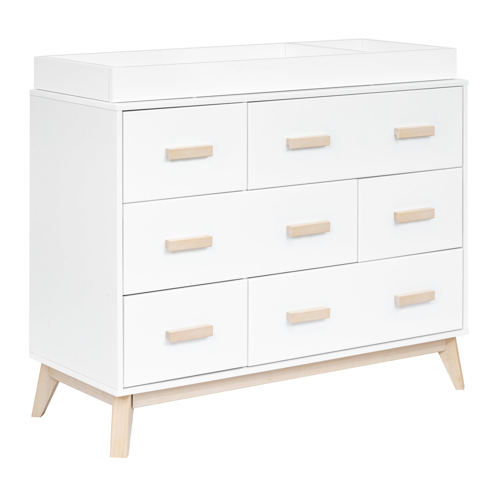 M5826WNX,Babyletto,Scoot 6-Drawer Dresser in White/Washed Natural