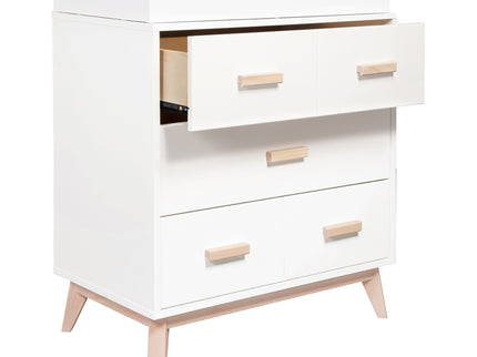 M5823WNX,Babyletto,Scoot 3-Drawer Changer Dresser in White/Washed Natural Finish
