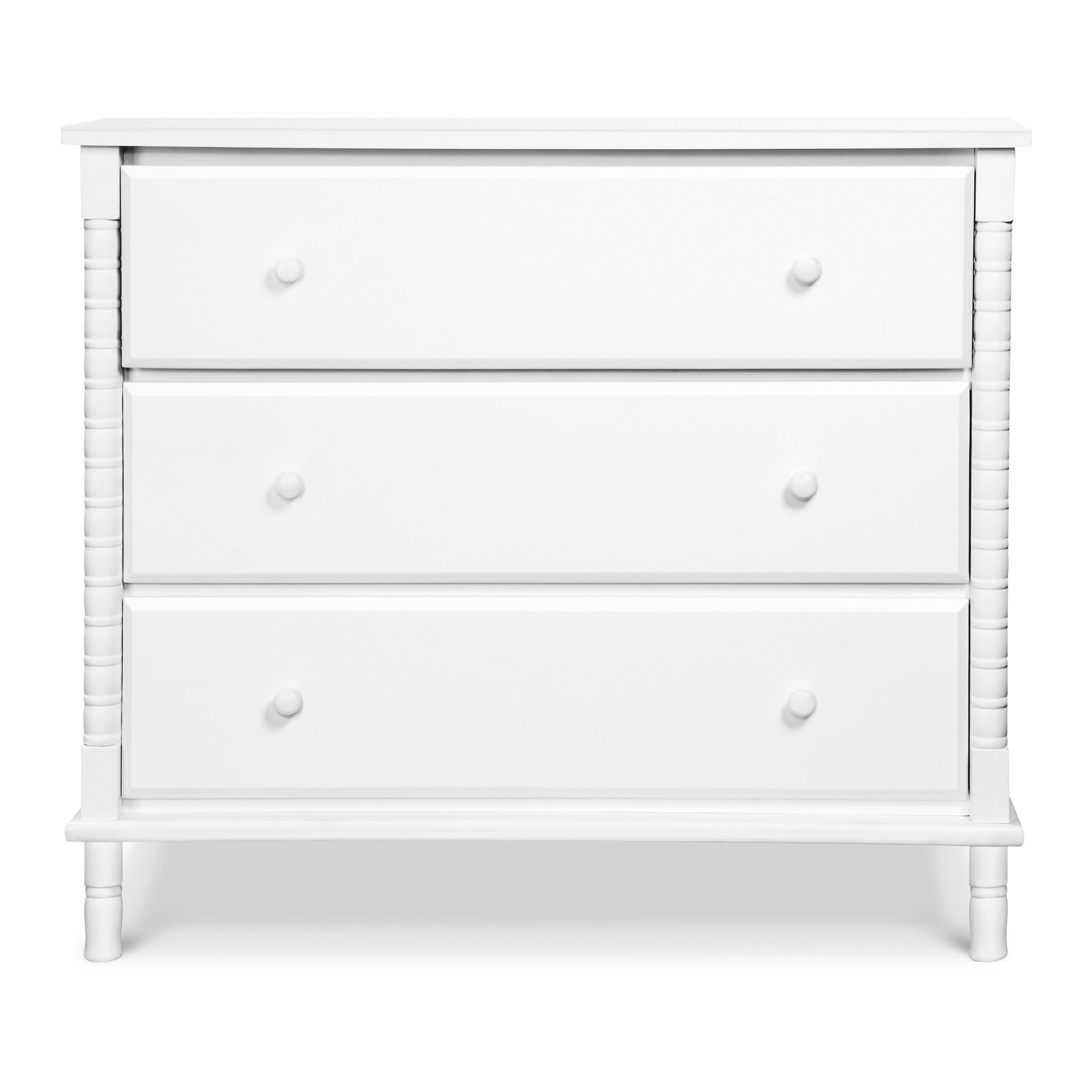 M7323W,DaVinci,Jenny Lind Spindle 3-Drawer Dresser in White