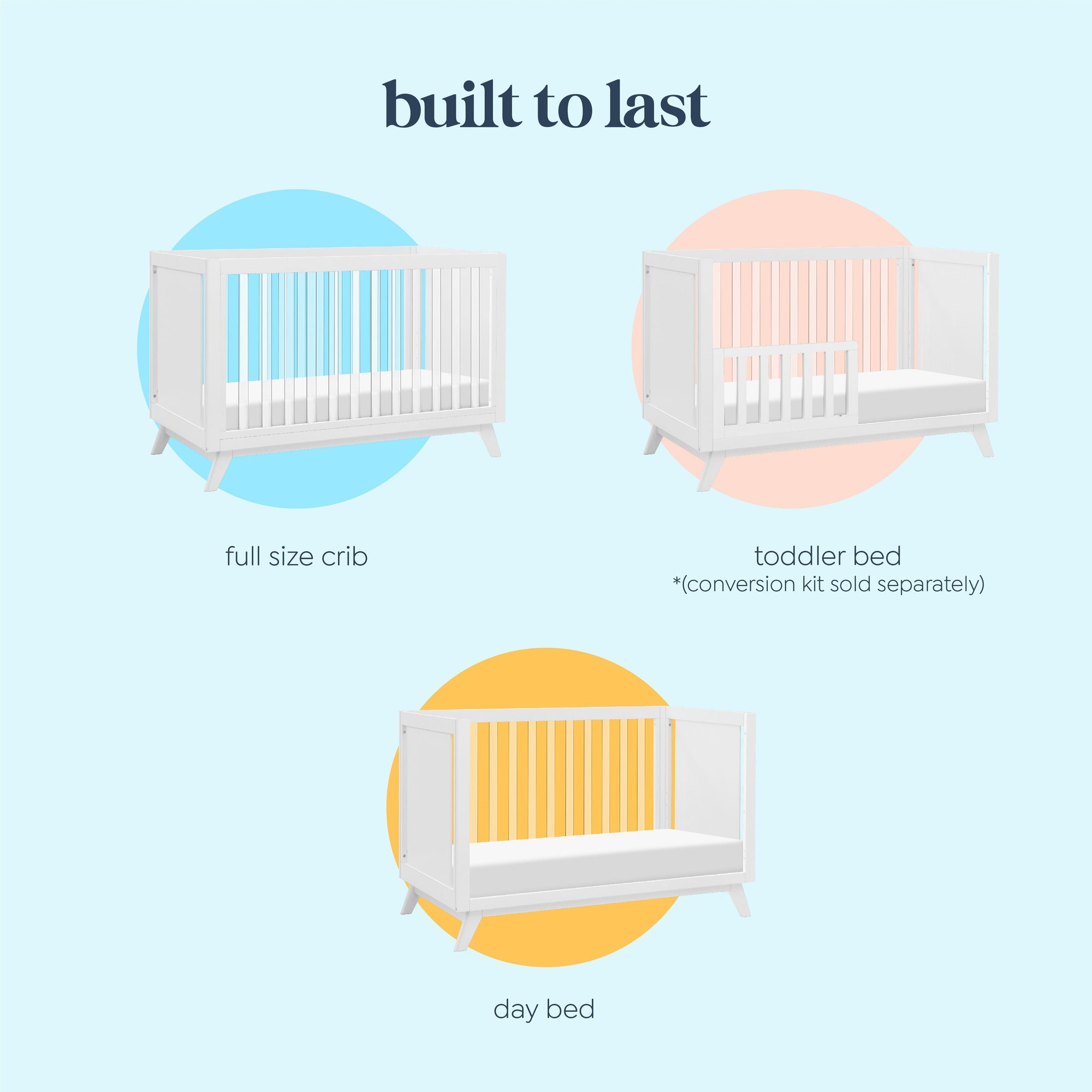 M22501WK,DaVinci,Otto 3-in-1 Convertible Crib in White/Acrylic