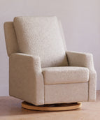 Ivory Boucle with Light Wood Base