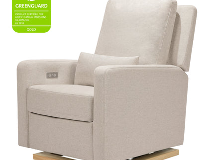 M23085PBEWLB,Babyletto,Sigi Glider Recliner w/ Electronic Control and USB in Performance Beach Eco-Weave w/Light Wood Base