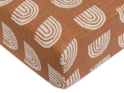 T29035,Babyletto,Rainbow Muslin Crib Sheet in GOTS Certified Organic Cotton