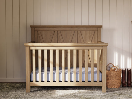 B14501DF,Monogram by Namesake,Emory Farmhouse 4-in-1 Convertible Crib in Driftwood
