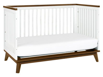 M5801WNL,Babyletto,Scoot 3-in-1 Convertible Crib w/ToddlerBed Conversion Kit in White/NaturalWalnut