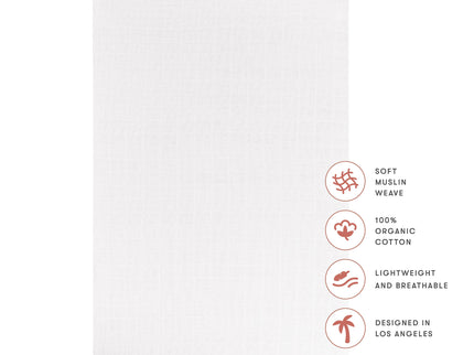 T29434,Babyletto,Plain White Muslin All-Stages Bassinet Sheet in GOTS Certified Organic Cotton