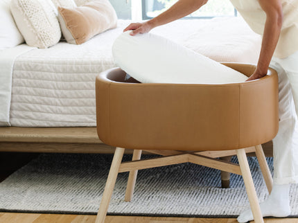 M26834GCLB,Babyletto,babyletto x GATHRE Capsule Bassinet in Camel