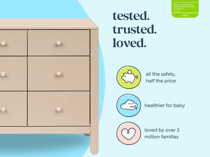 F30326TPENX,Carter's,Marisol 6-Drawer Dresser in Taupe/Washed Natural