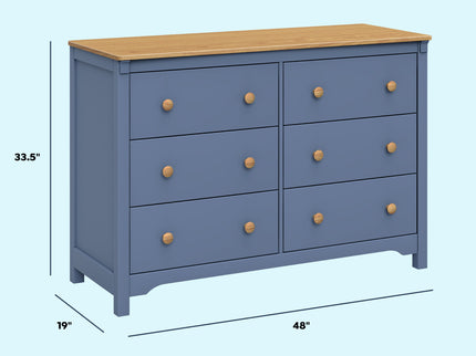 M27226CVBHY,DaVinci,Shea 6-Drawer Dresser in Cove Blue and Honey