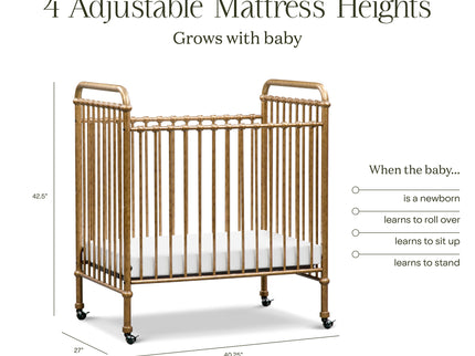 M15598VG,Namesake,Abigail 3-in-1 Convertible Mini Crib in Vintage Gold