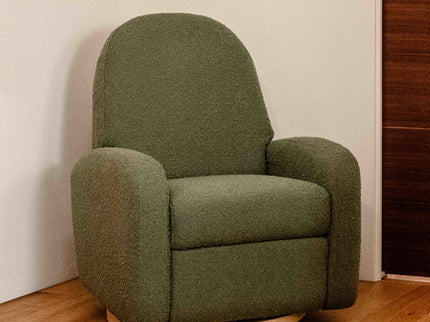 M23188OBLB,Babyletto,Nami Glider Recliner w/ Electronic Control and USB in Olive Boucle w/Light Wood Base