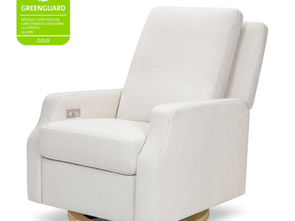 M22286FCSLB,Namesake,Crewe Electronic Swivel Glider Recliner in Fog Chatham Stripe Performance Eco-Weave w/LB