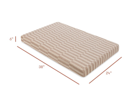 T30636,Babyletto,Cocoa Stripe Muslin Mini Crib Sheet in GOTS Certified Organic Cotton