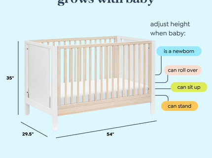 F30301WNX,Carter's,Marisol 4-in-1 Convertible Crib in White/Washed Natural