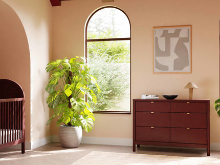 M25616CR,Babyletto,Bondi 6-Drawer Assembled Dresser in Crimson