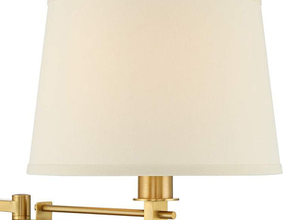 Easley 15" High Warm Gold Plug-In Swing Arm Wall Lamp Set of 2