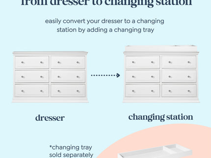 M4426W,DaVinci,DaVinci Signature 6-Drawer Double Dresser in White