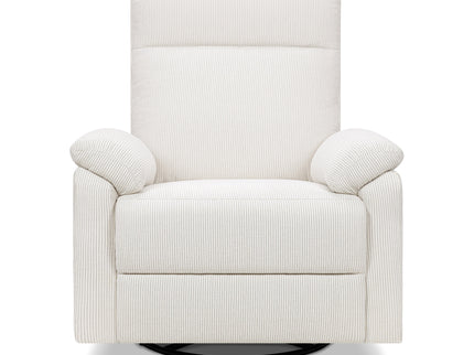 M24387FCS,DaVinci,Suzy Swivel Recliner in Fog Chatham Stripe Performance Eco-Weave