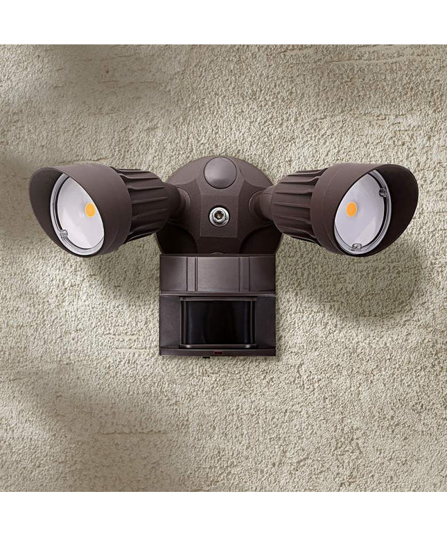 Eco-Star 13" Wide Bronze Finish Motion Sensor LED Security Light