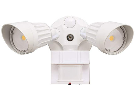 Eco-Star 13" Wide White Two Head LED Motion Security Flood Light