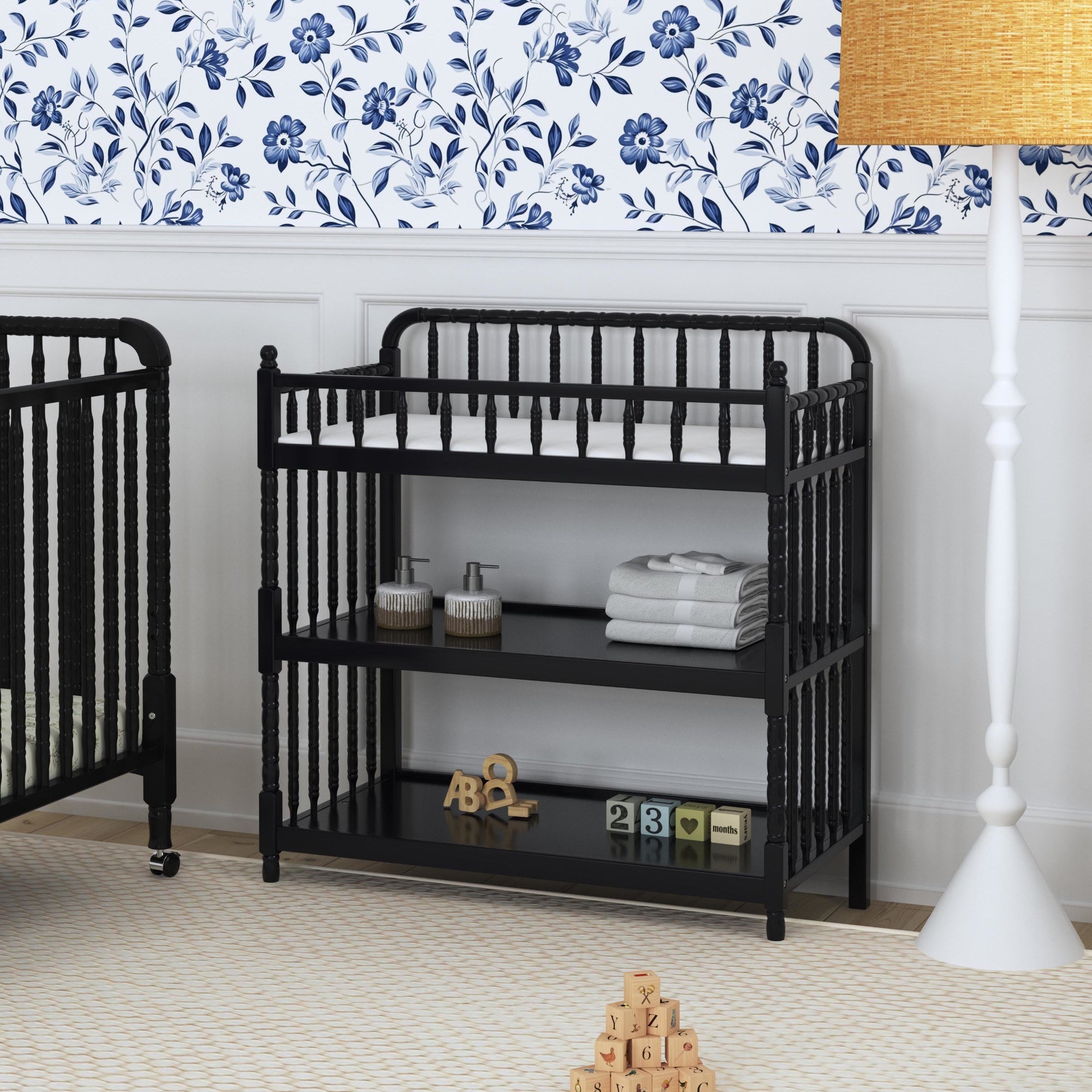 M0302EP,DaVinci,Jenny Lind Changing Table in Ebony Finish