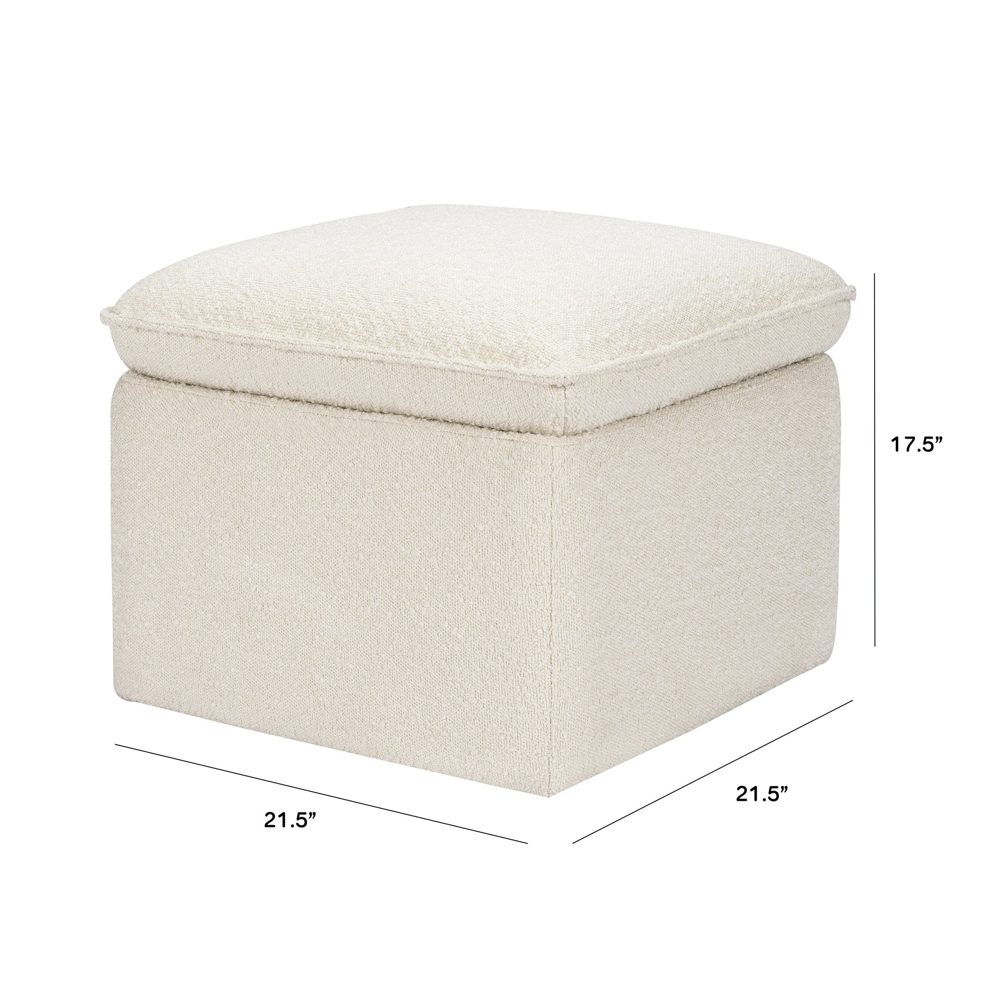 M20985WB,Babyletto,Cali Storage Ottoman in Ivory Boucle