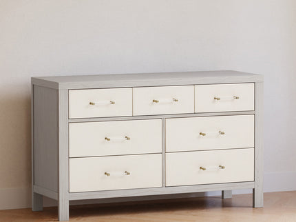 M24816WDFPEW,Namesake,Eloise 7-Drawer Assembled Dresser in White Driftwood and Performance Pearl Eco-Weave