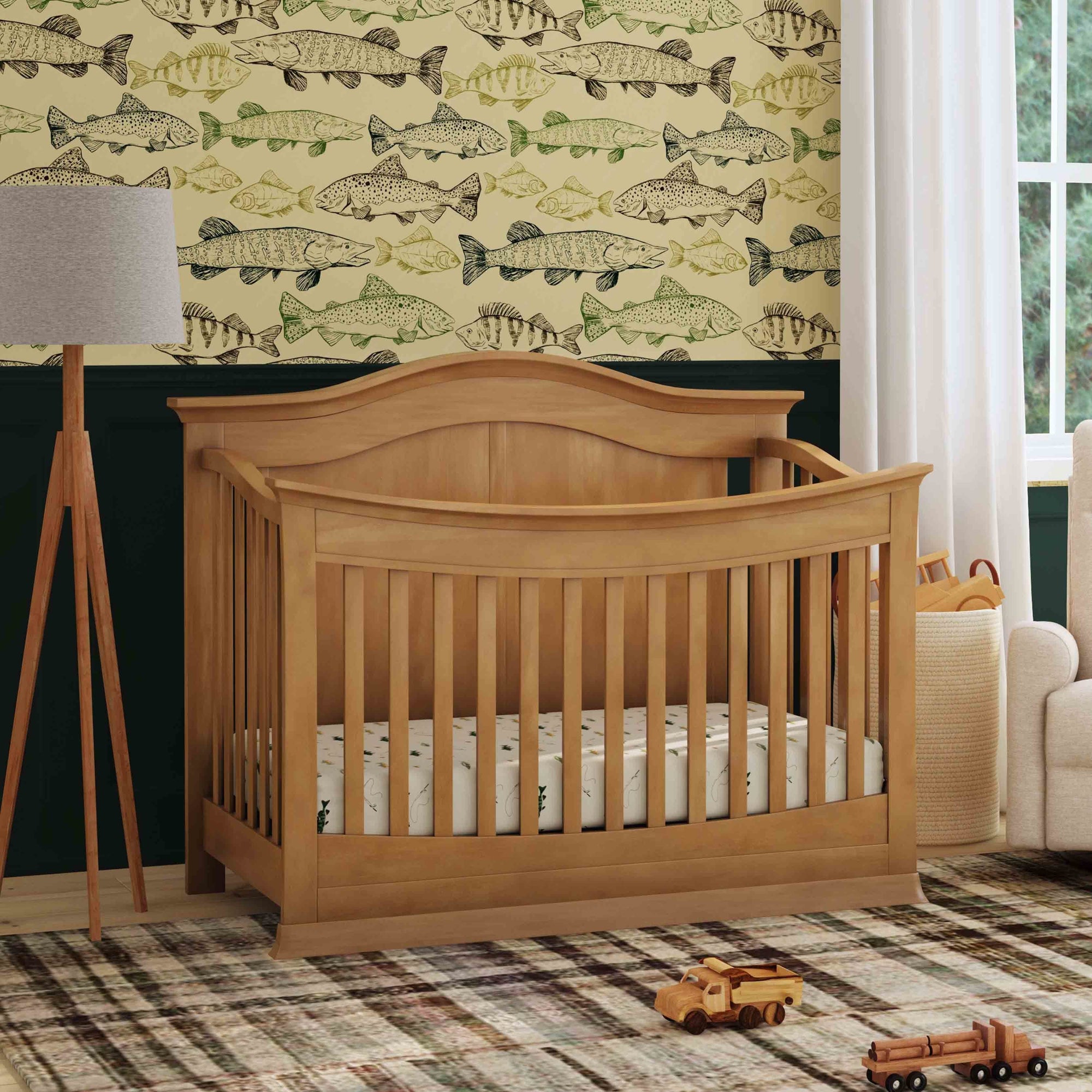 M4501HN,DaVinci,Meadow 4-in-1 Convertible Crib in Hazelnut