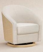 Ivory Boucle & Cane with Light Wood Base
