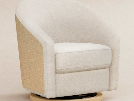 M5887WBCL,Babyletto,Madison Swivel Glider in Ivory Boucle and Cane w/Light Wood Base