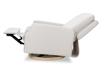 M22286FCSLB,Namesake,Crewe Electronic Swivel Glider Recliner in Fog Chatham Stripe Performance Eco-Weave w/LB