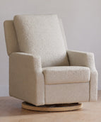 Ivory Boucle with Light Wood Base