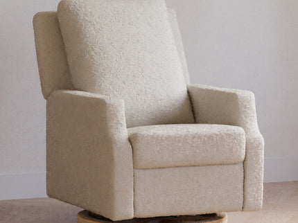 M22287WBLB,Namesake,Crewe Recliner and Swivel Glider in Ivory Boucle w/Light Wood Base