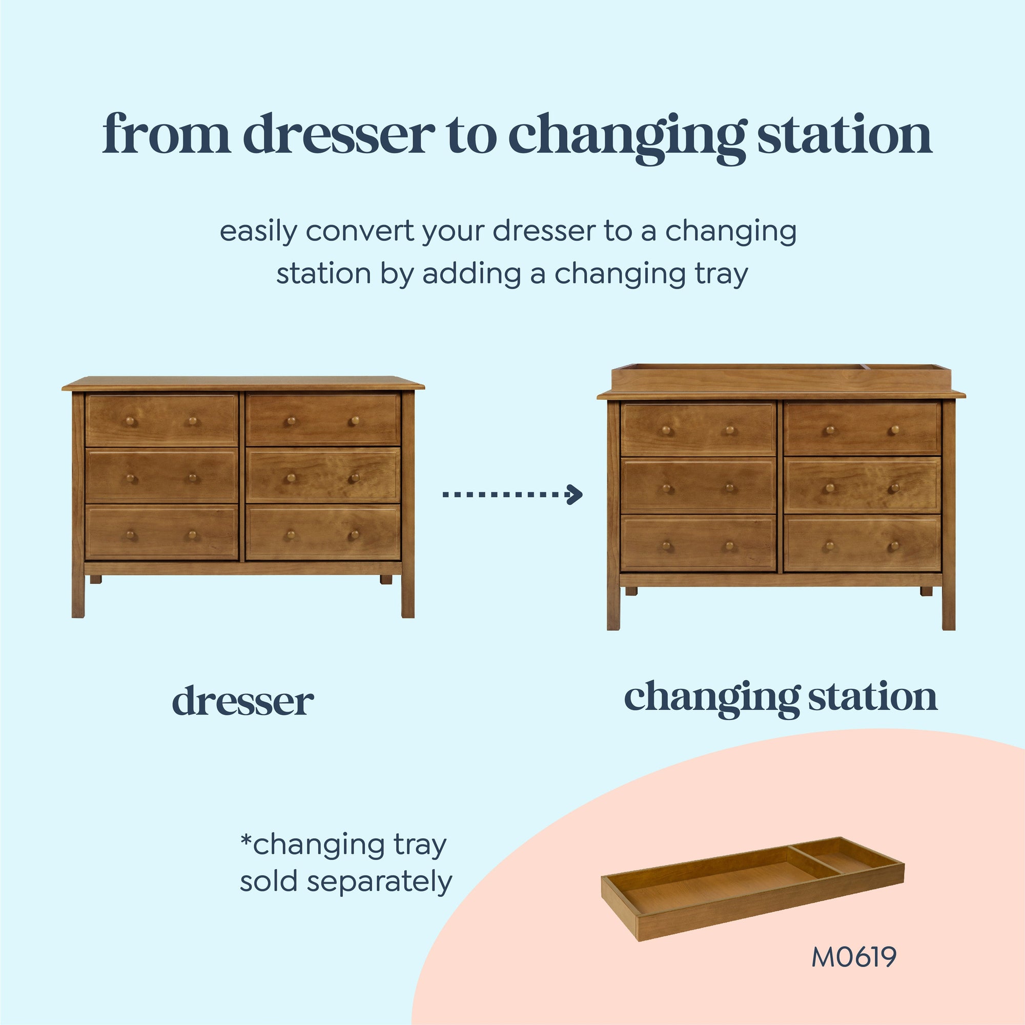 M5966CT,DaVinci,Jayden 6-Drawer Double Wide Dresser In Chestnut