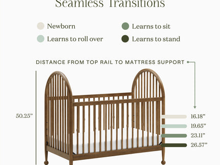 M31401NL,Namesake,Alouette 3-in-1 Convertible Spindle Crib in Natural Walnut