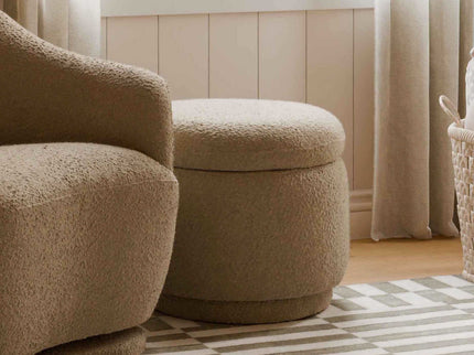 M22985SAB,Babyletto,Enoki Storage Ottoman in Sand Boucle