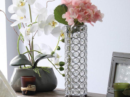 Elegant Designs Elipse 10 1/4" High Chrome Decorative Vase