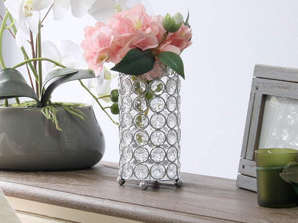 Elegant Designs Elipse 6 3/4" High Chrome Decorative Vase